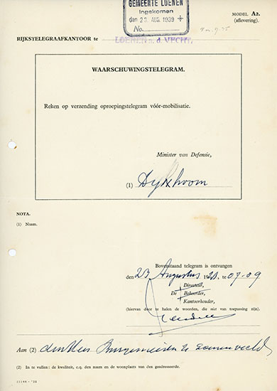 Waarschuwingstelegram