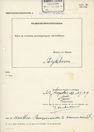 Waarschuwingstelegram
