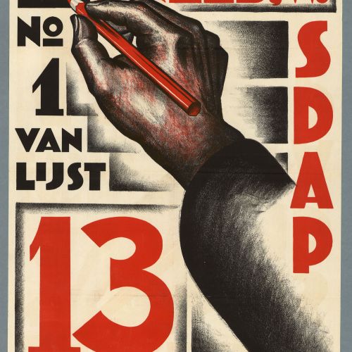 Affiche SDAP 1 - potlood: No 1 van lijst 13 - Het Geheugen